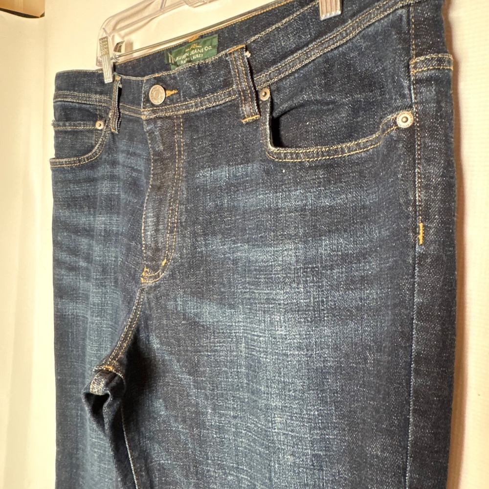 Lauren Ralph Lauren Women 16 Dark Wash Bootcut Jeans Blue Stretch Denim Mid Rise - Picture 2 of 9